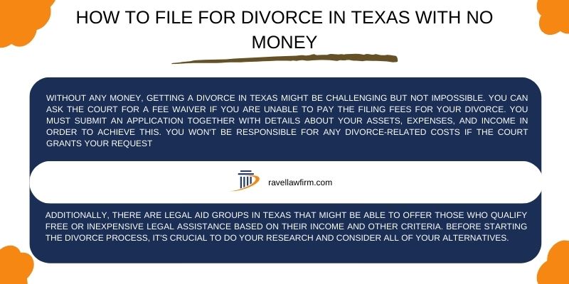how to file for divorce in texas with no money